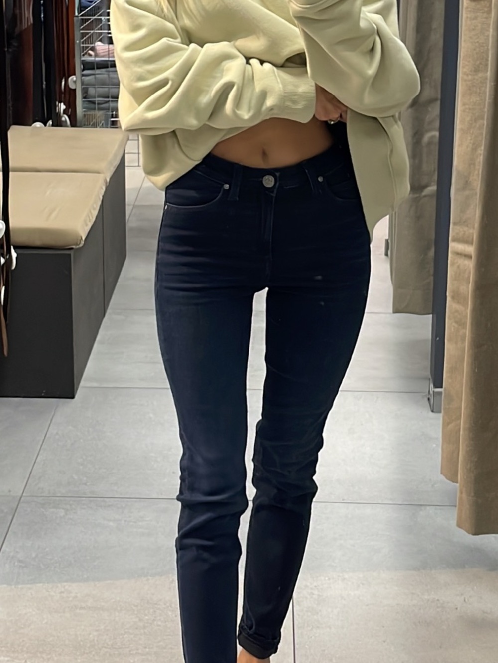 New! classic Blue denim Lee skinny high waist jeans 24